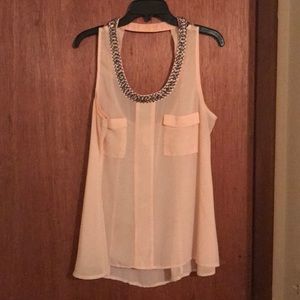 Light Pink Chiffon Tank Top